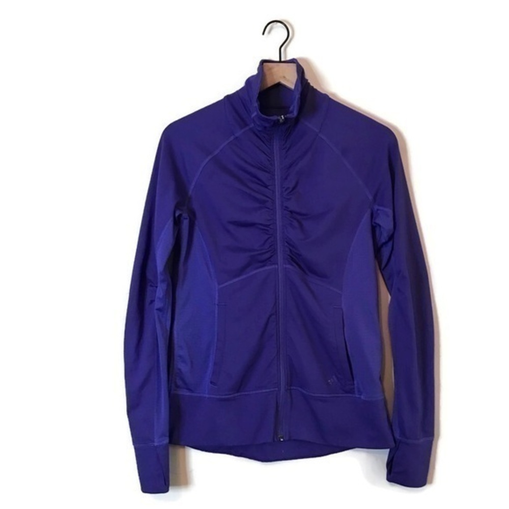 Adidas ClimaLite Purple Full Zip Mock Neck Running Jacket Women’s size Small 4 6